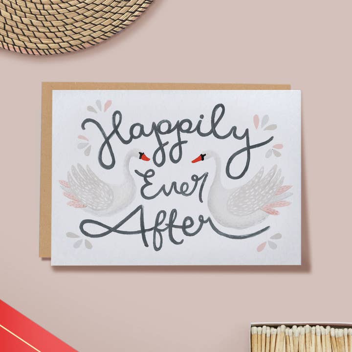 Jade Fisher – Großhandel Hochzeitskarte – Happily Ever After - Hochzeitskarte mit Schwänen3