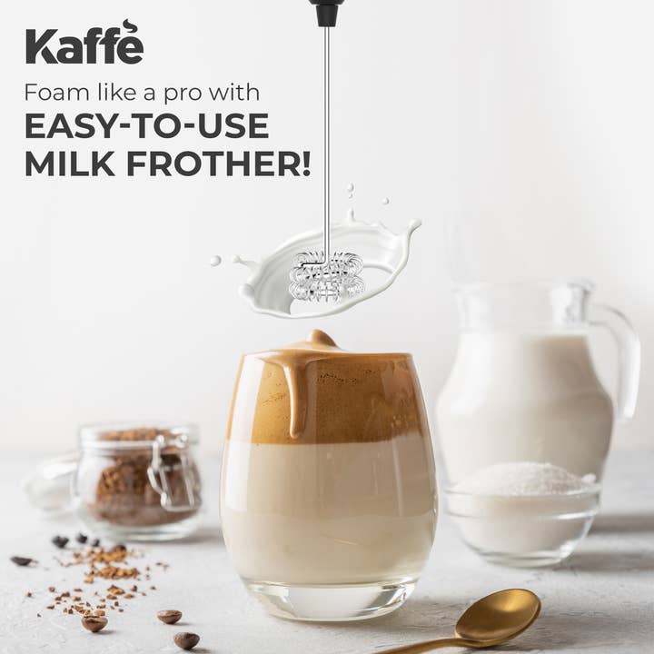 Kaffe - Wholesale Kitchen Tool/Gadget - Kaffe Rechargeable Milk Frother - USB-C,12,000 RPM, 2 Whisks
