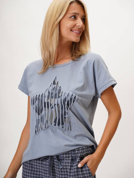 Camiseta Estrella Rota de Camuflaje para venta al por mayor de Look Mode Usa