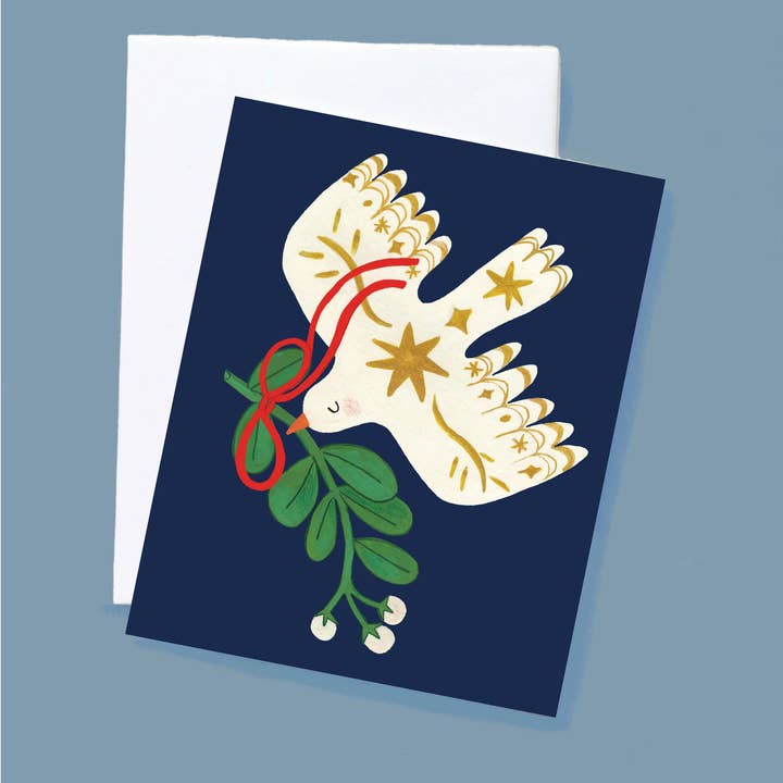 Christmas Dove — Christmas card for wholesale by Leah Bees Creations