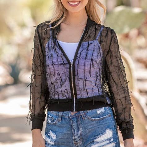 CHAQUETA BOMBER TRANSPARENTE_868-327108 para venta al por mayor de Verte