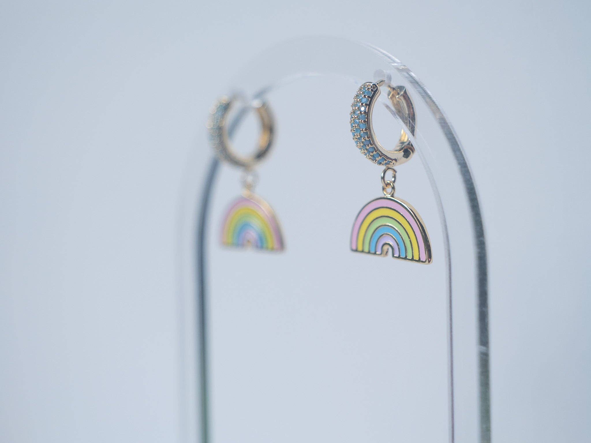 Con Cariño Design - Wholesale Huggie Earrings - Rainbow Road Huggies Kauai made Hawaii inspired3