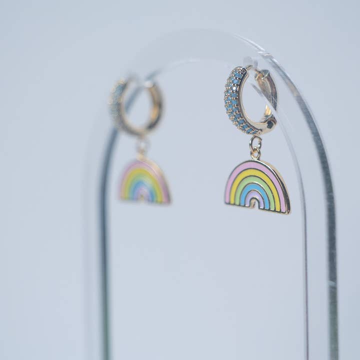 Con Cariño Design - Wholesale Huggie Earrings - Rainbow Road Huggies Kauai made Hawaii inspired3