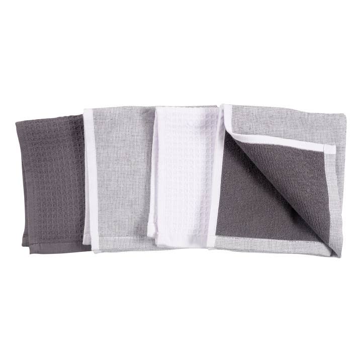 KAF Home – wholesale Kökshandduk/Disktrasa – KAF Home Linden Vändbar Frottédiskduk Set med 4
