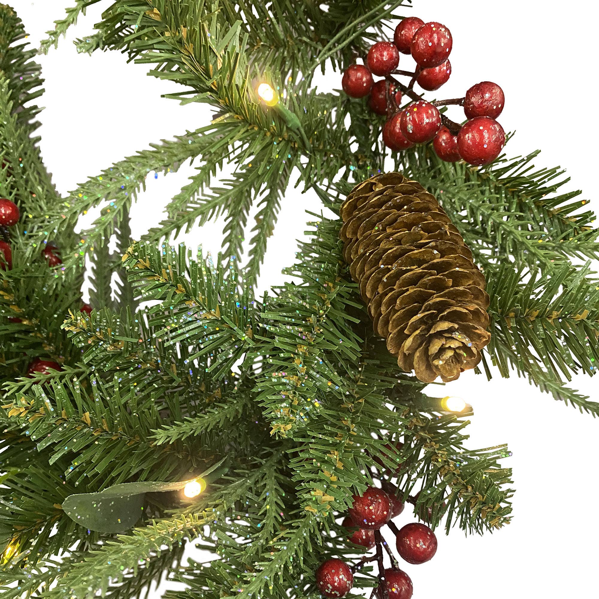 Santa’s Workshop Inc. - Wholesale Christmas Decoration - 6' Mixed Pine & Berry Garland, 120 Tips3