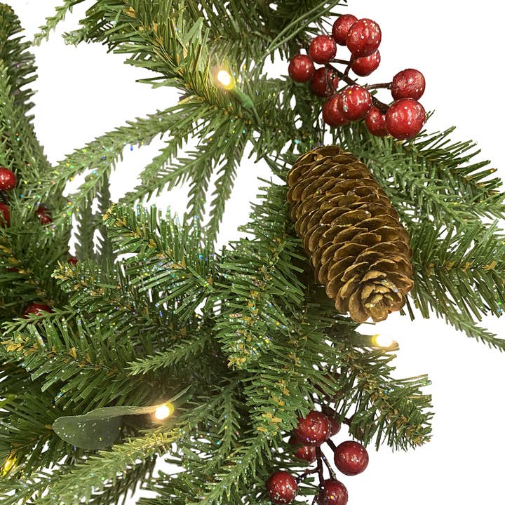 Santa’s Workshop Inc. - Wholesale Christmas Decoration - 6' Mixed Pine & Berry Garland, 120 Tips3