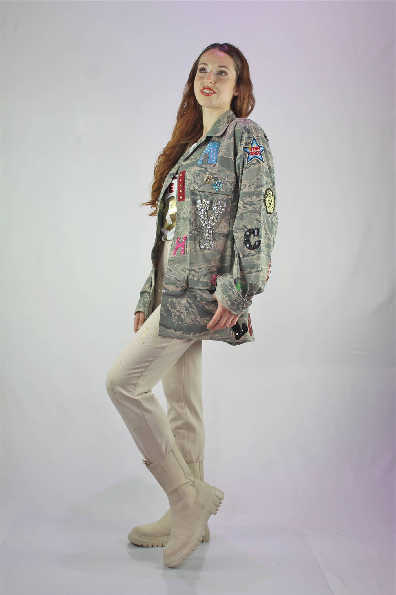 apiedinudinelparco - Wholesale Jacket - Women's - ABU USAF JACKET 2000s CUSTOM PATCH GLITTER CAMOUFLAGE LUXURY3