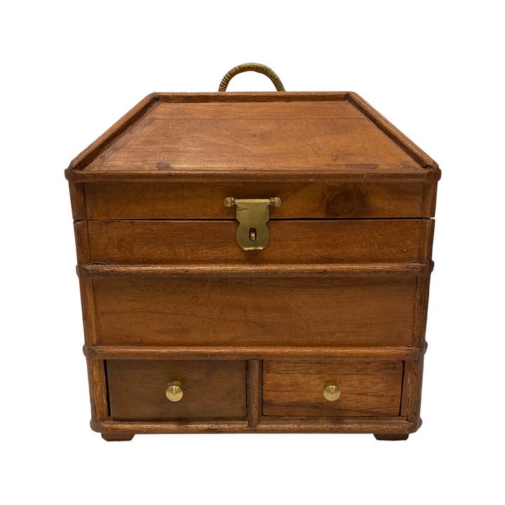 Madison Bay Co. - Historical Home Decor Reproductions - Wholesale Decorative Box - Portable British Campaign Chest- Antique Vintage Style
