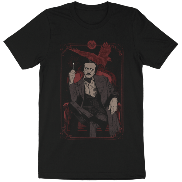Wicked Clothes - Vendita all'ingrosso Maglietta serigrafata - Unisex - Camicia 'Poe e il corvo'1