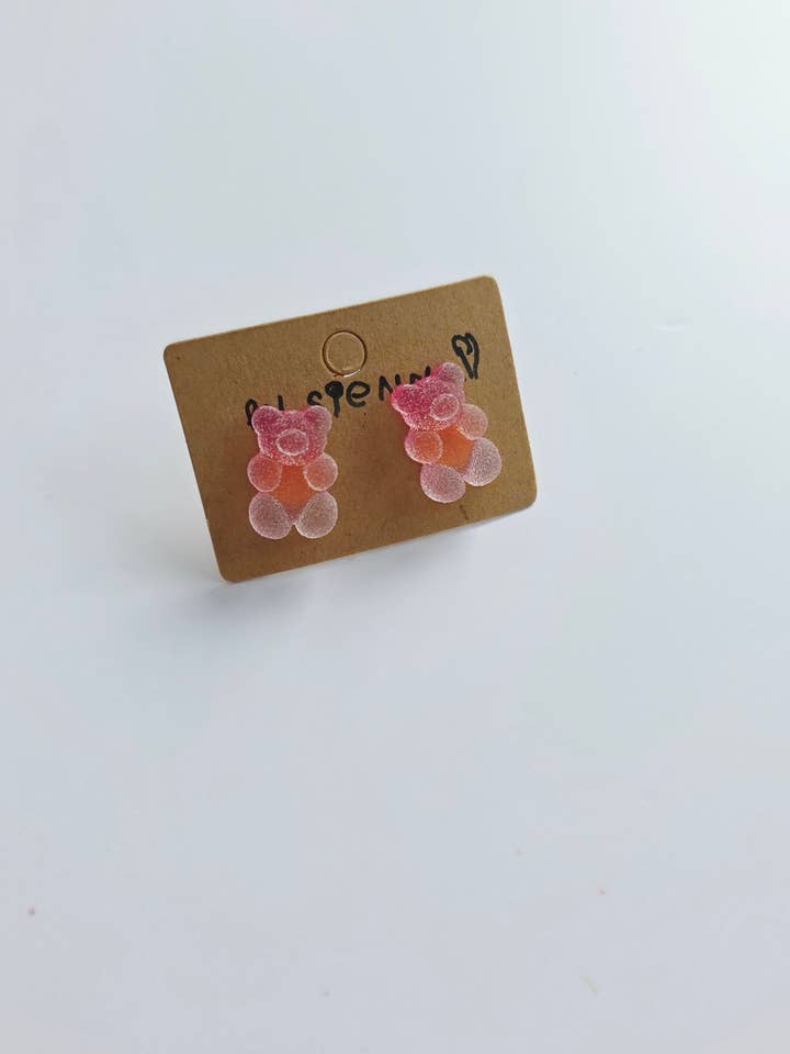 Sour Red Gummy Bear Earrings for wholesale by Petite Sips & Sweets