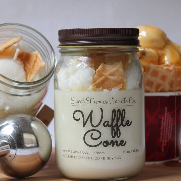 Sweet Themes Candle Co. - Vente Bougie en bocal - Cône gaufré1