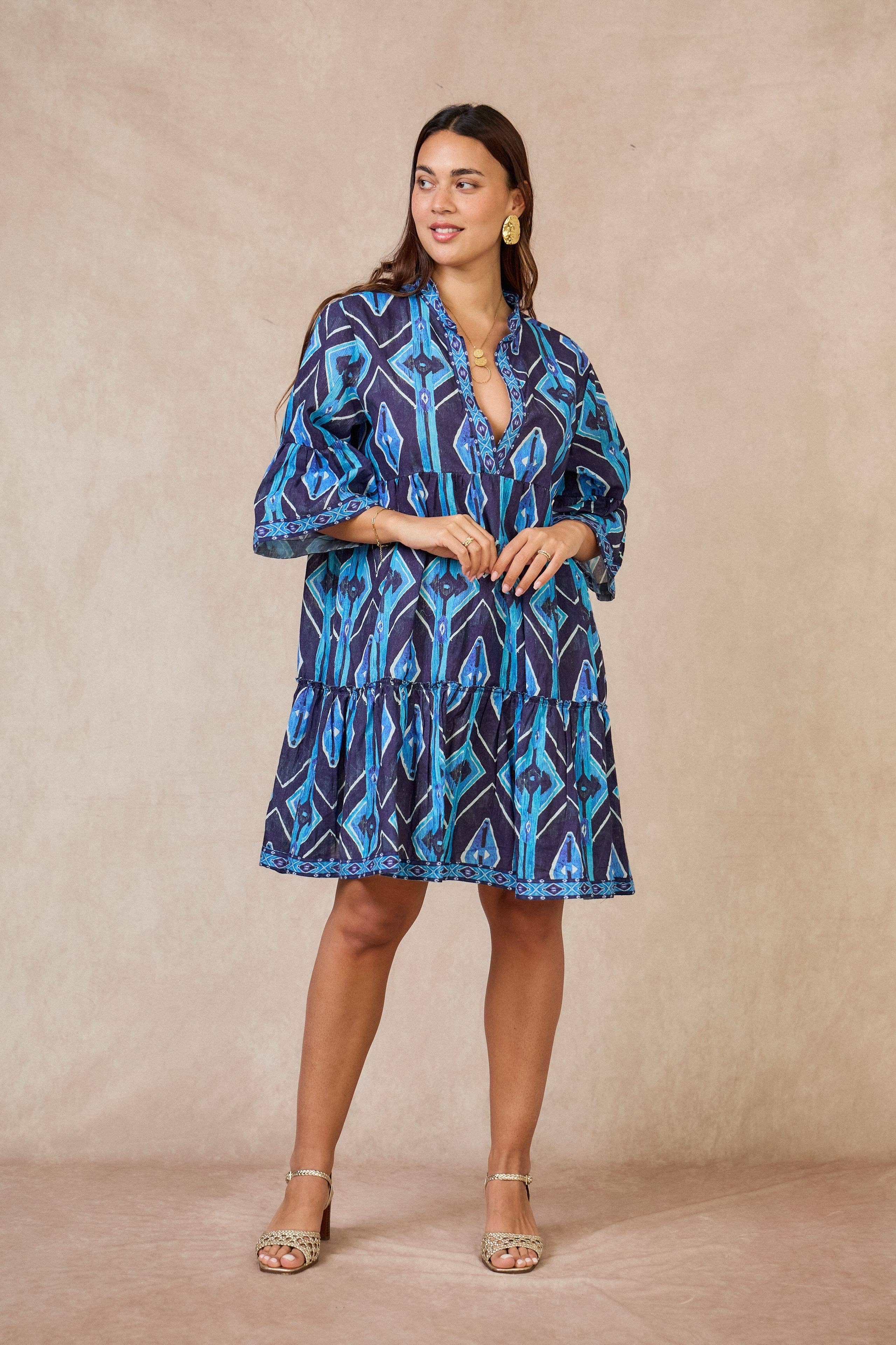 IP  Short dress in batik print cotton - Orice for wholesale on Faire3