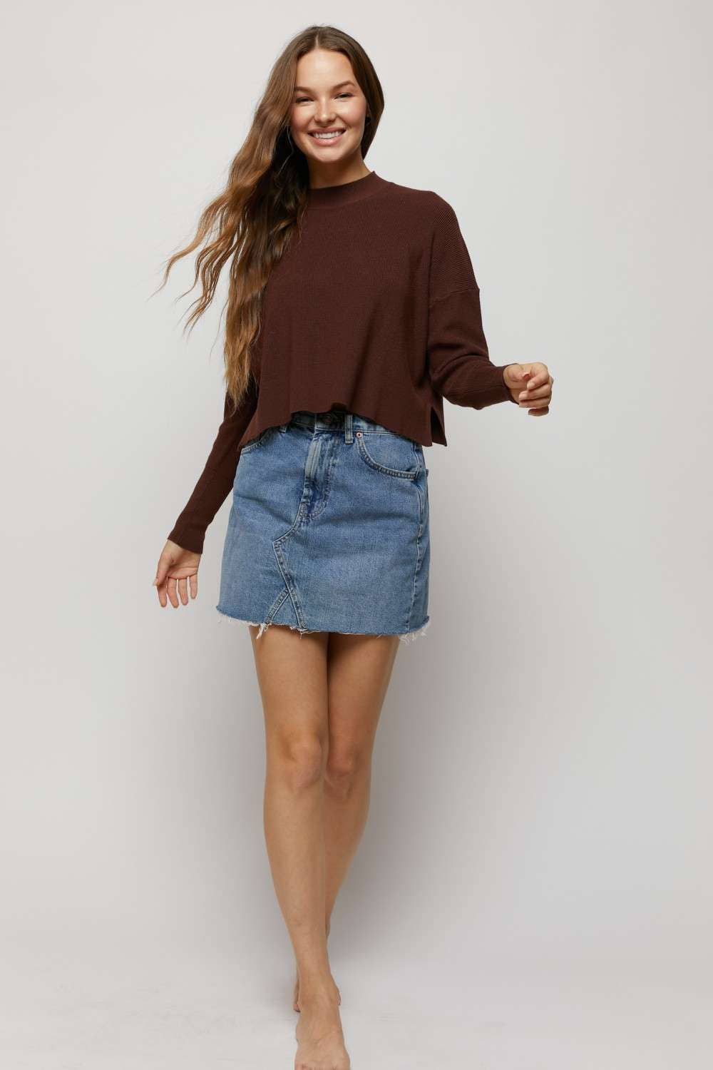 Hers & Mine - Wholesale Knit Top - Women's - MOCK NECK SIDE SLIT SWEATER TOP13