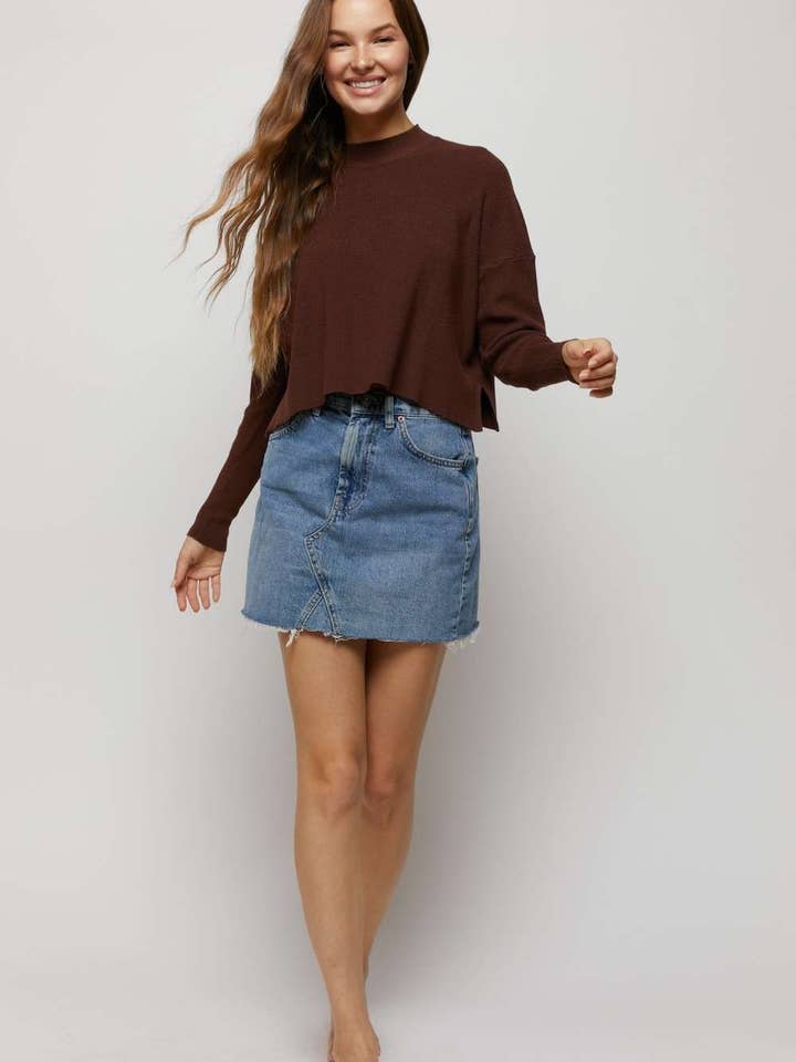 Hers & Mine - Wholesale Knit Top - Women's - MOCK NECK SIDE SLIT SWEATER TOP13