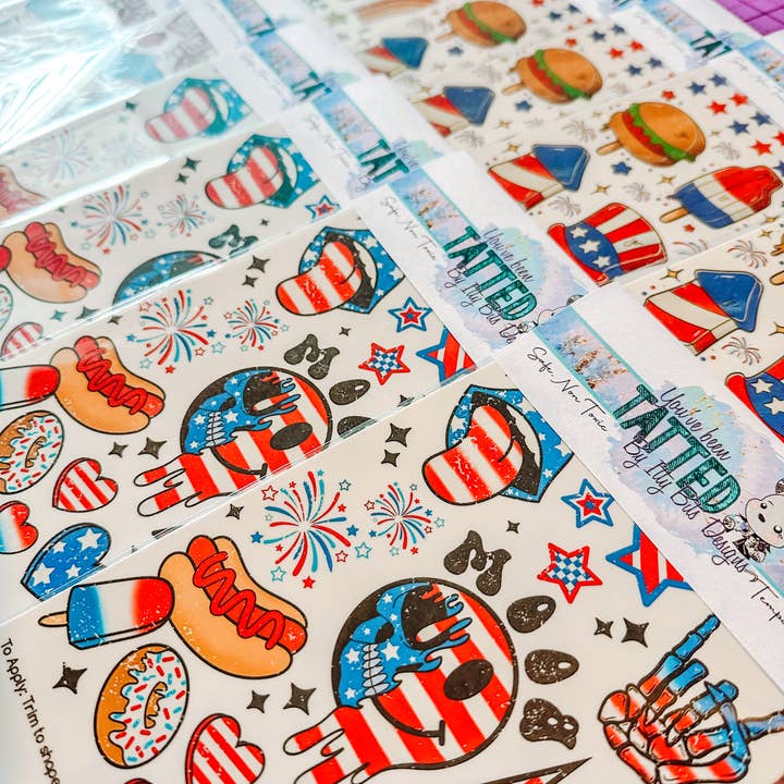 Itty Bits Designs - Wholesale Temporary Tattoo - 4th Of July Temporary Tattoos1