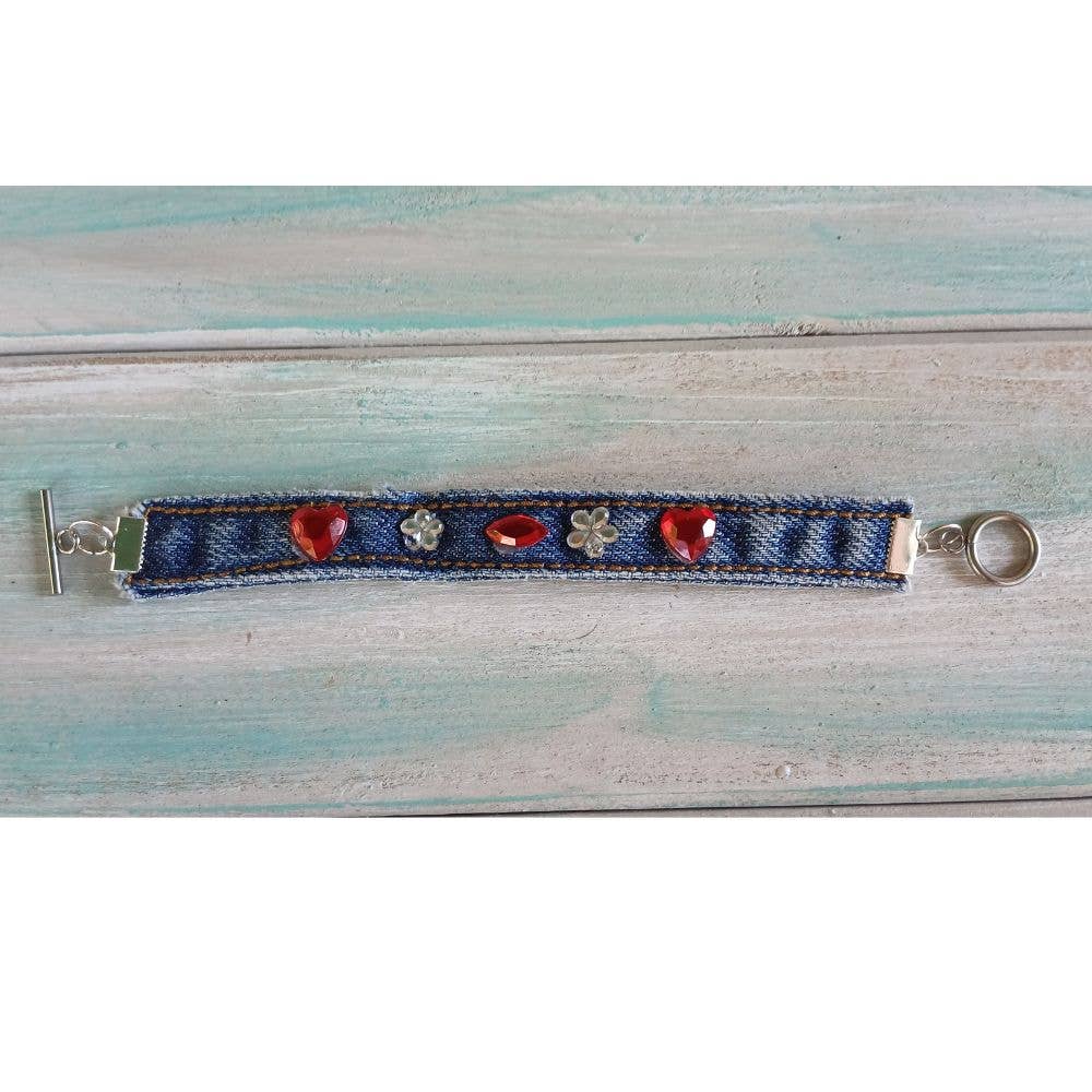 BELLA STORIA CREAZIONE - Wholesale Beaded Bracelet - Kids - 5 children's denim bracelets adorned with rhinestones3