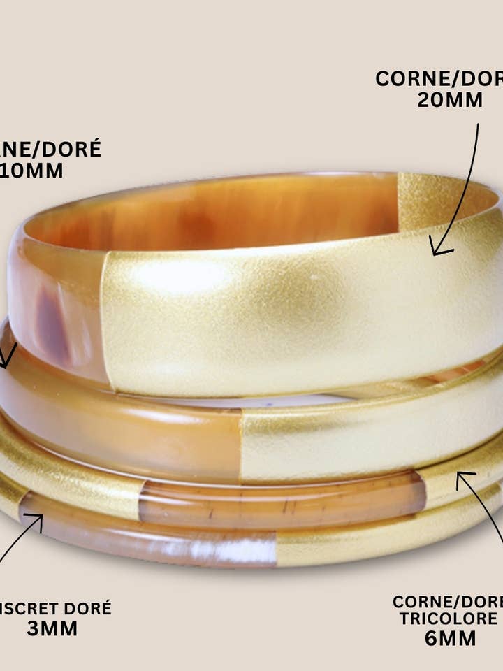 1 Hoorn/goud armband 20 mm voor wholesale door JolieJulie-MaLune-VentiLLo