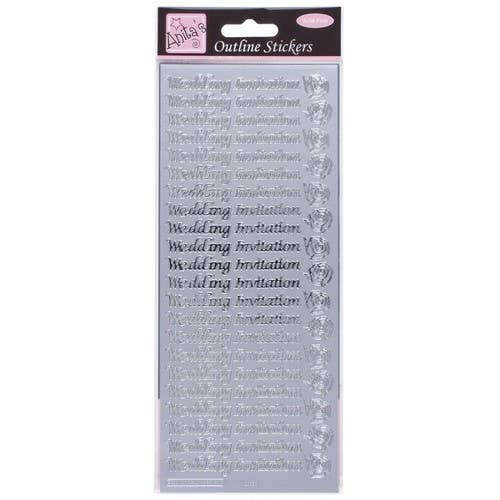 Anita's Outline Stickers, Wedding Invitation, Silver for wholesale by West Design Products