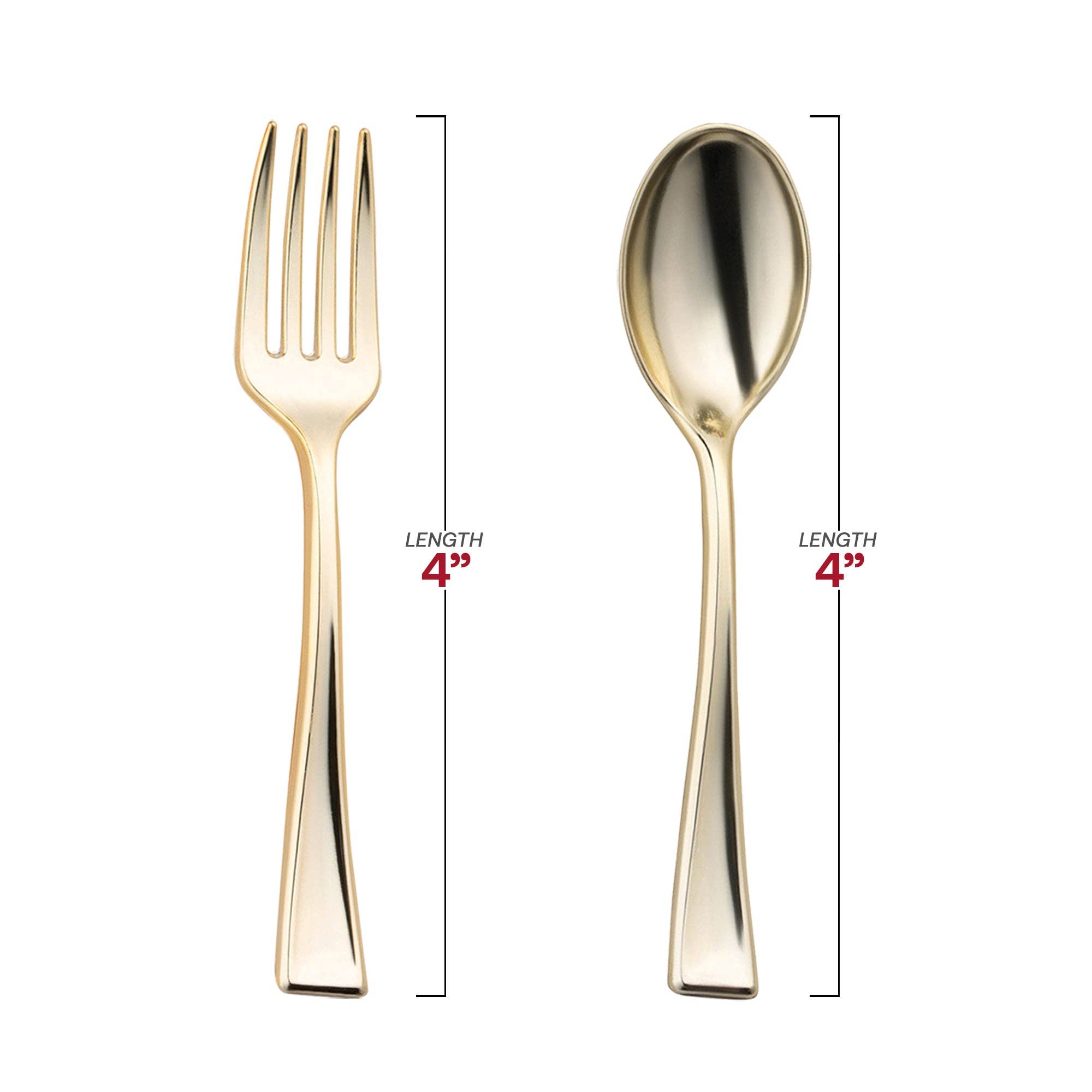 Smarty had a Party - Wholesale Flatware Set - Gold Disposable Plastic Mini Flatware Set - 24 Guests1