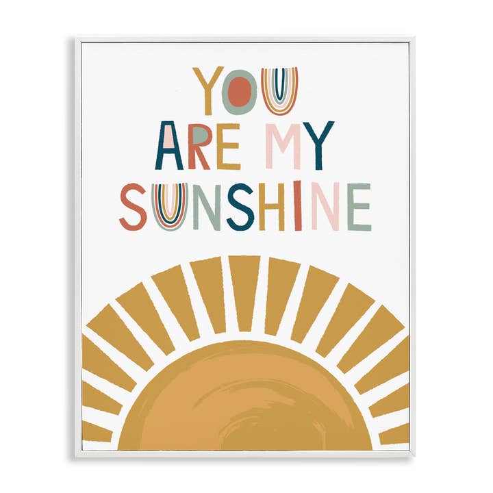 Du bist mein Sonnenschein Phrase Kinder Sonnenaufgang Gerahmter Giclée für den Großhandel von Stupell Industries