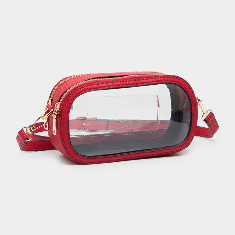Sensibling Corp. - Wholesale Crossbody Bag - Women's - Solid Faux Leather Transparent Rectangle Crossbody Bag9
