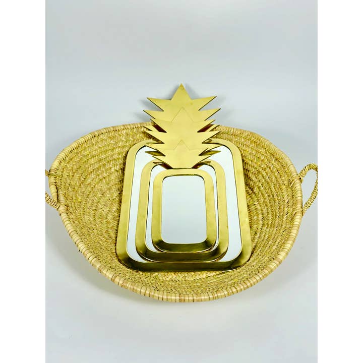 Mikwi - Wholesale Wall Mirror - Set of 3 Moroccan PINEAPPLE Mirrors (Brass), Wholesale 6