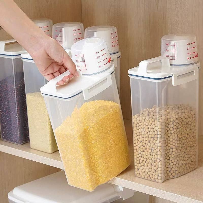  Pack Mix Match Colors  Dispenser with Measuring Cup, Plastic Kitchen Food Storage for wholesale on Faire6