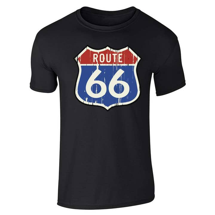 Camiseta Route 66 Road Sign, retro, vintage, clásica, unisex para venta al por mayor de Pop Threads