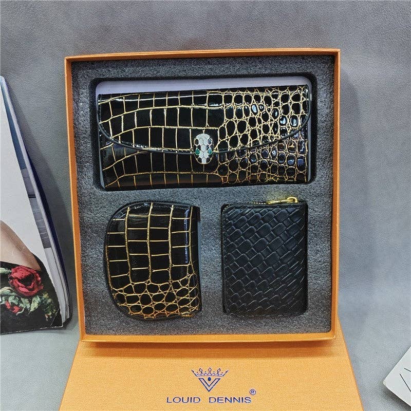 UZ Wholesale Store - Wholesale Wallet - Women's - Gift Box Set PU Wallet Card Holder Three-Piece Set8