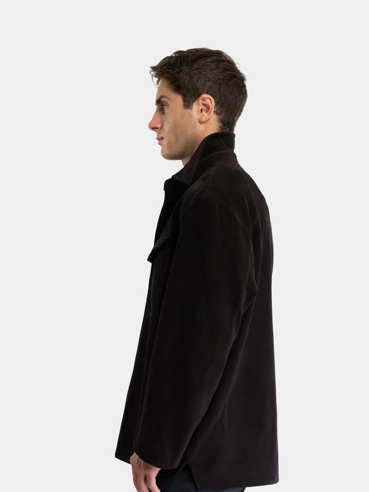 Dark Brown Arc Leather Shirt for wholesale on Faire2