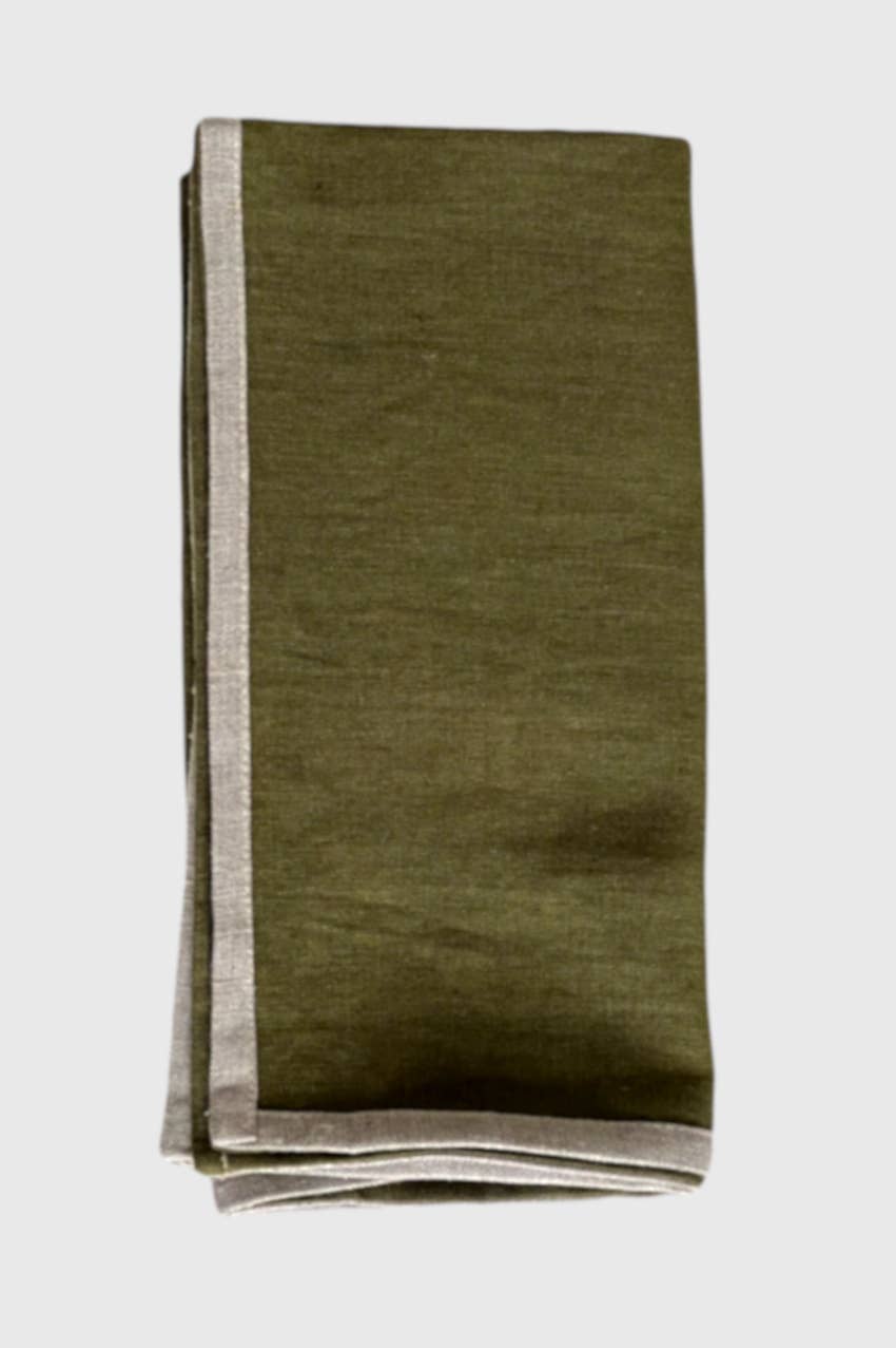 Linen Way Inc. - Wholesale Dinner & Cloth Napkin - Laurel Linen Napkin with Natural Border - Available 8 Colors5