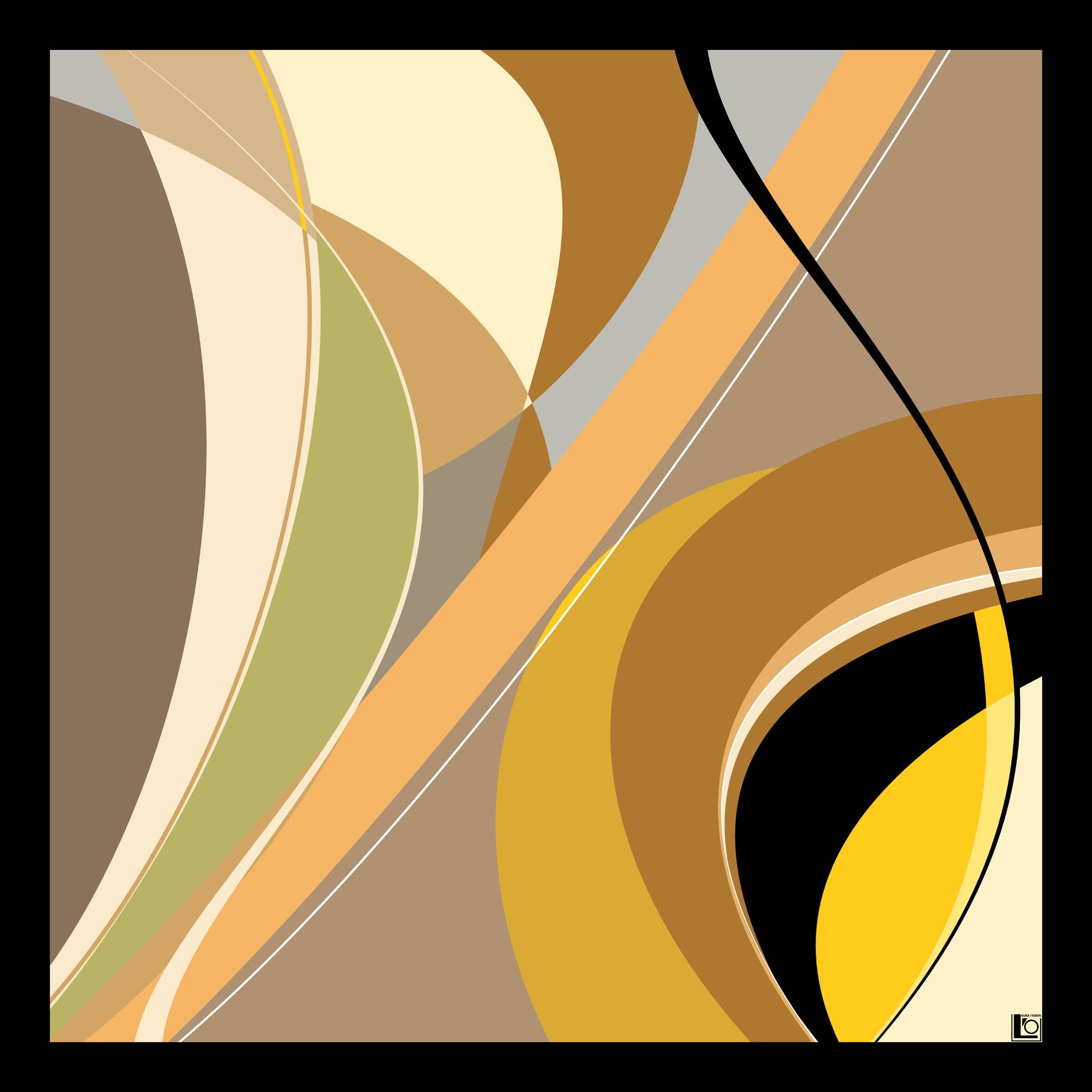 L'OFFICIEL SRL - Wholesale Scarf - Women's - Foulard seta 90*90 geometrico marrone0