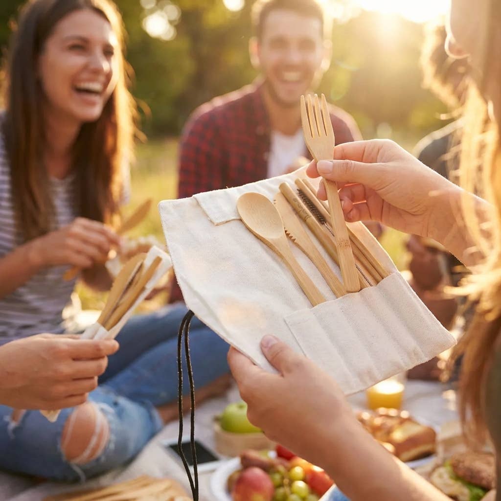 Bamboo Switch – Conjunto de utensílios de viagem por atacado – Conjunto de Talheres de Viagem em Bambu | Bege | Mais Vendido no Mercado Faire6