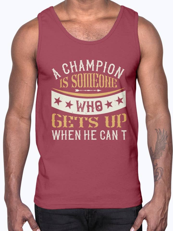 Un campione è qualcuno che si alza quando non può - Boxe - Canotta in cotone per la vendita all'ingrosso da parte di tshirt unlimited