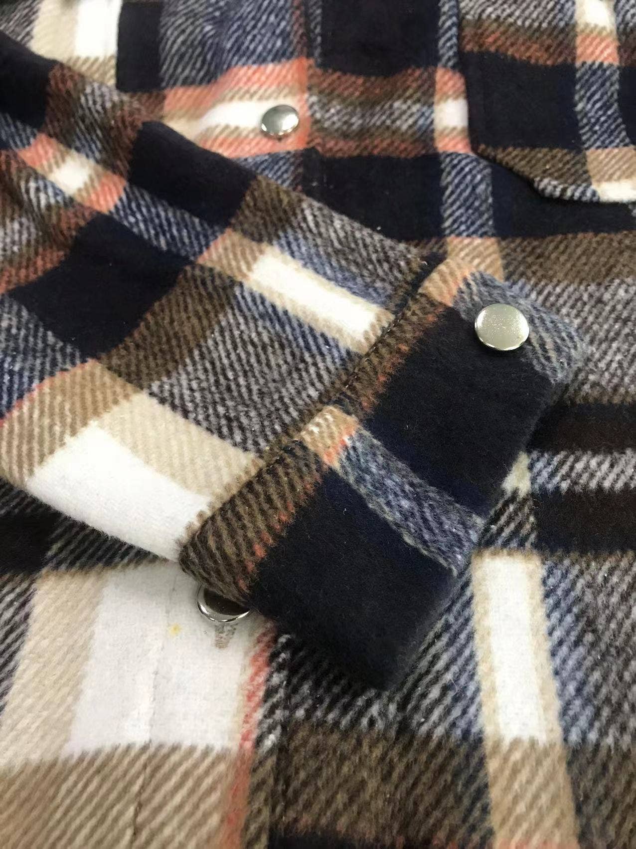 Sweetkama – wholesale Buttoned-down shirt – Women's – Sweetkama Color Block Long Sleeves Ladies Daily Plaid Shirt5