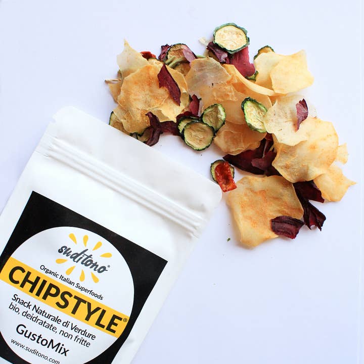 CHIPSTYLE GUSTOMIX. Natural snack made from organic vegetables for wholesale by SAN PIO X Soc. Agr. S. dal 1708