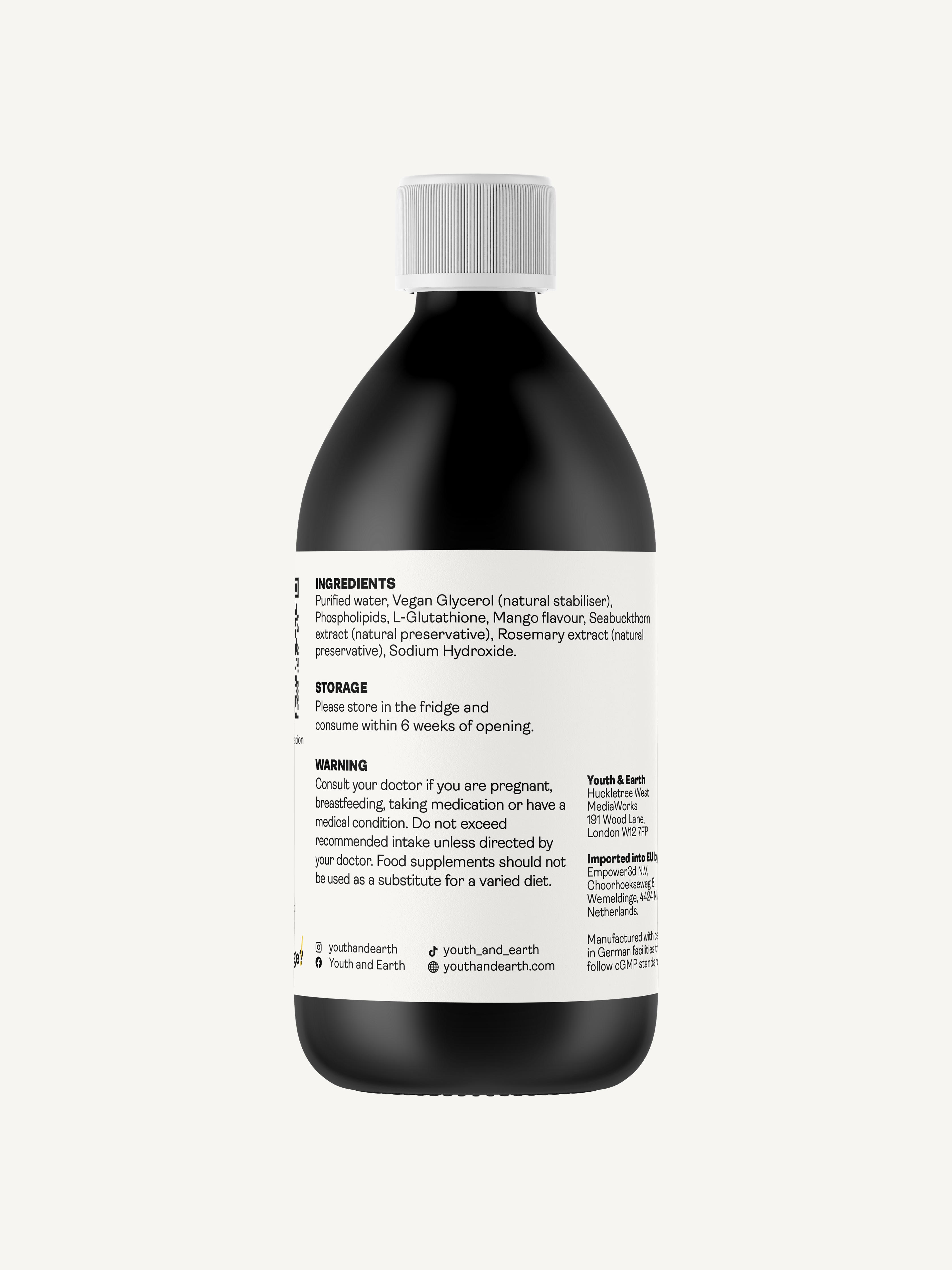 Youth & Earth - Vendita all'ingrosso Vitamine/integratori orali - Glutatione Liposomiale 400 mg Gusto Mango 250 ml1