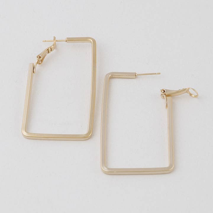 Rectangular Hoop Earrings for wholesale by 3AM BY H&D ACCESSORIES