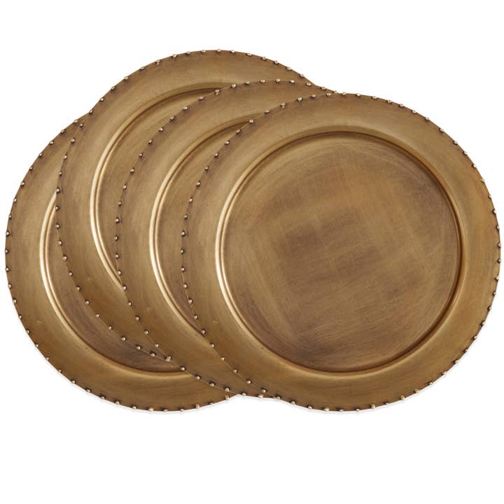 Gold Dot Rim Charger for wholesale on Faire