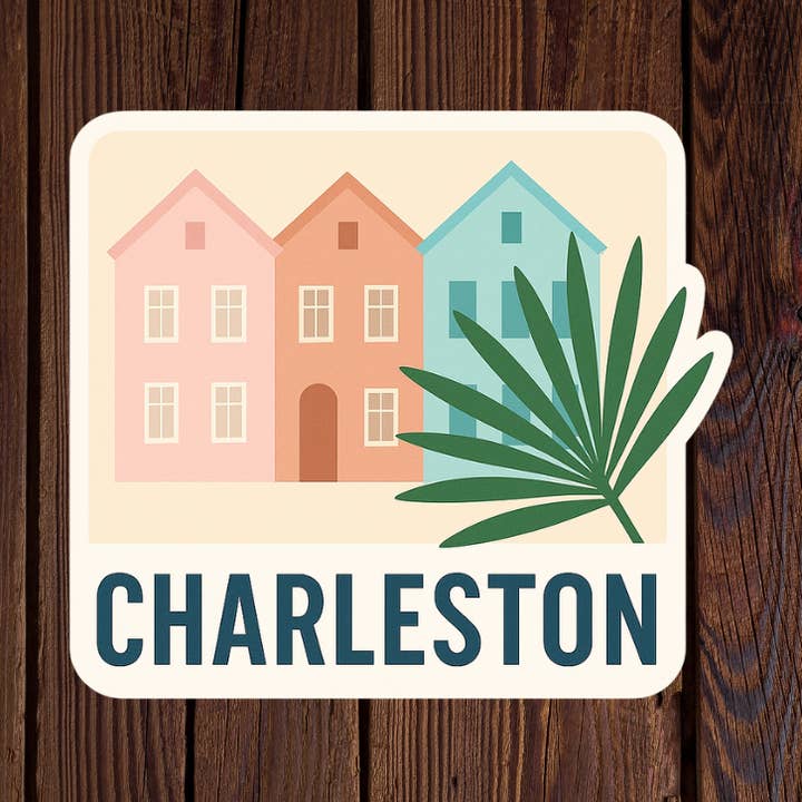 Charleston beachy sticker for wholesale by Kase Wear