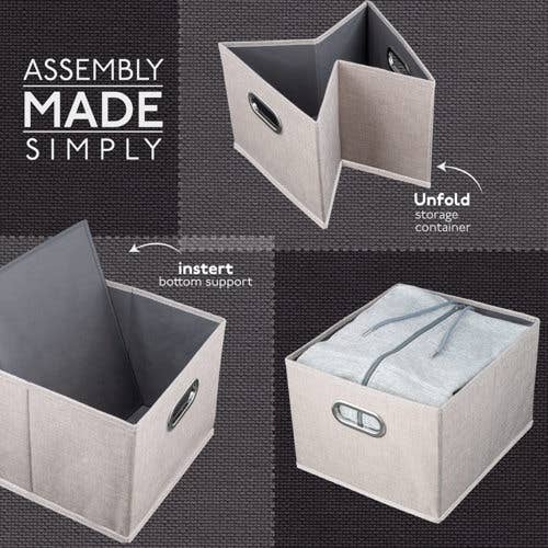 HOMEHAVEN - Wholesale Storage Bin - Fabric Storage Box W12xH9xL13.75" with Cover – Grey 1 piece4