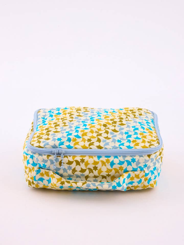 Blue Zellige baby suitcase for wholesale by Petit Pan