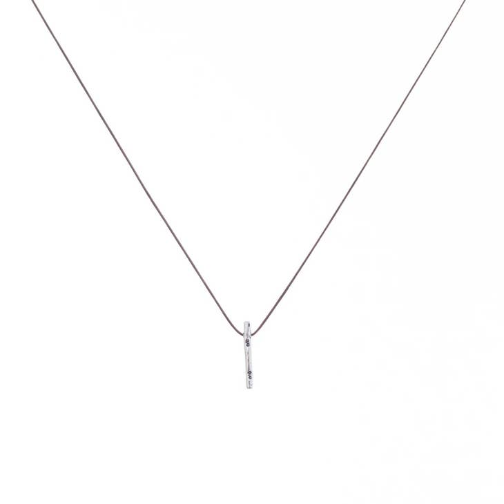 Matchstick Initial Necklace with Diamonds