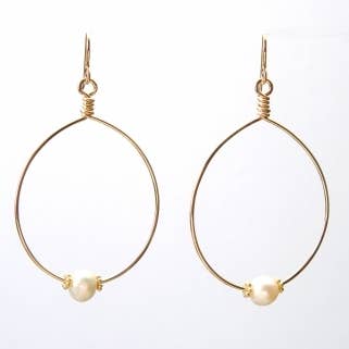 Brinco Cristina de pérola única (preenchimento de ouro) por atacado de Wendy Perry Designs