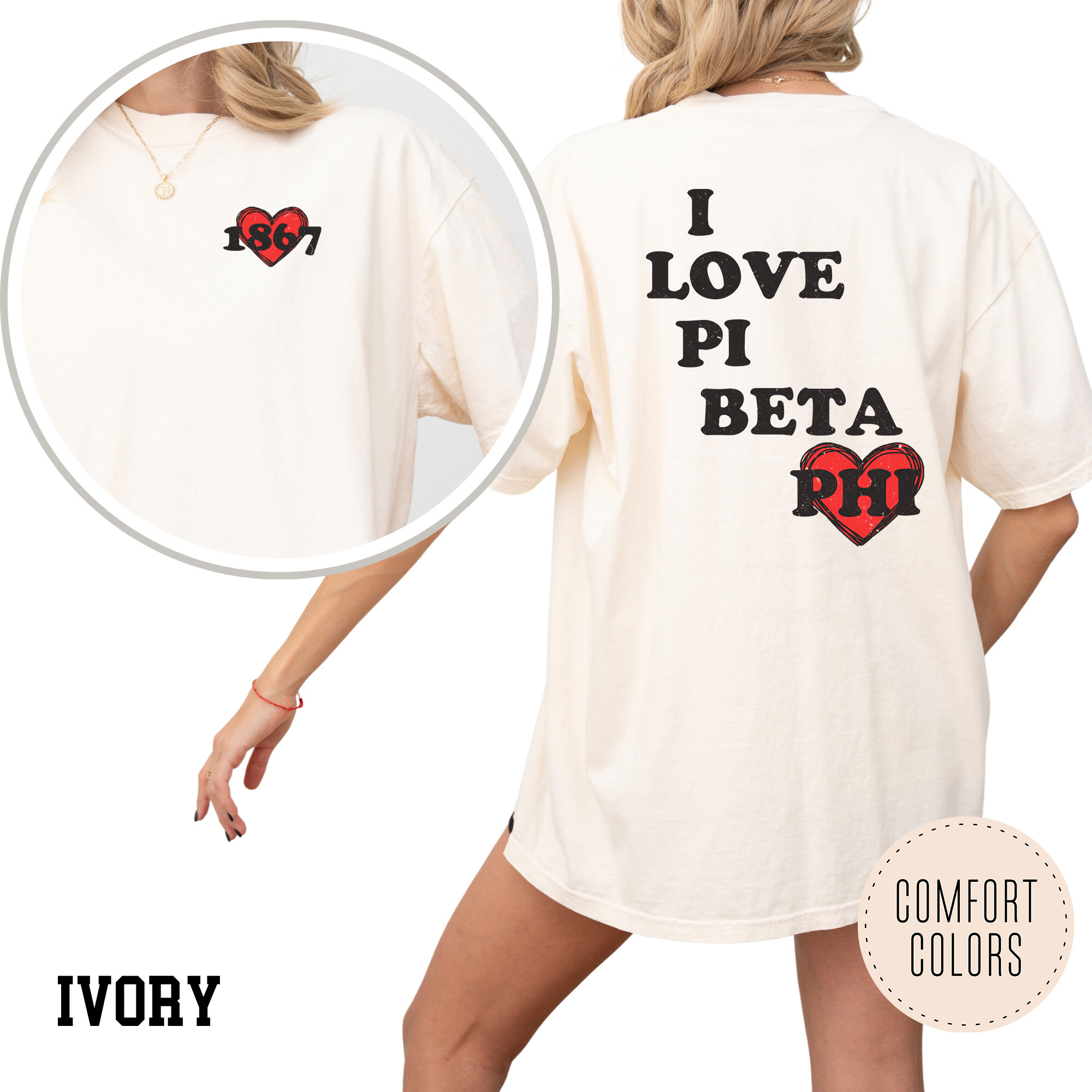 Kite and Crest - Wholesale Screen Printed T-Shirt - Women's - I Love Comfort Colors Sorority T-shirt20