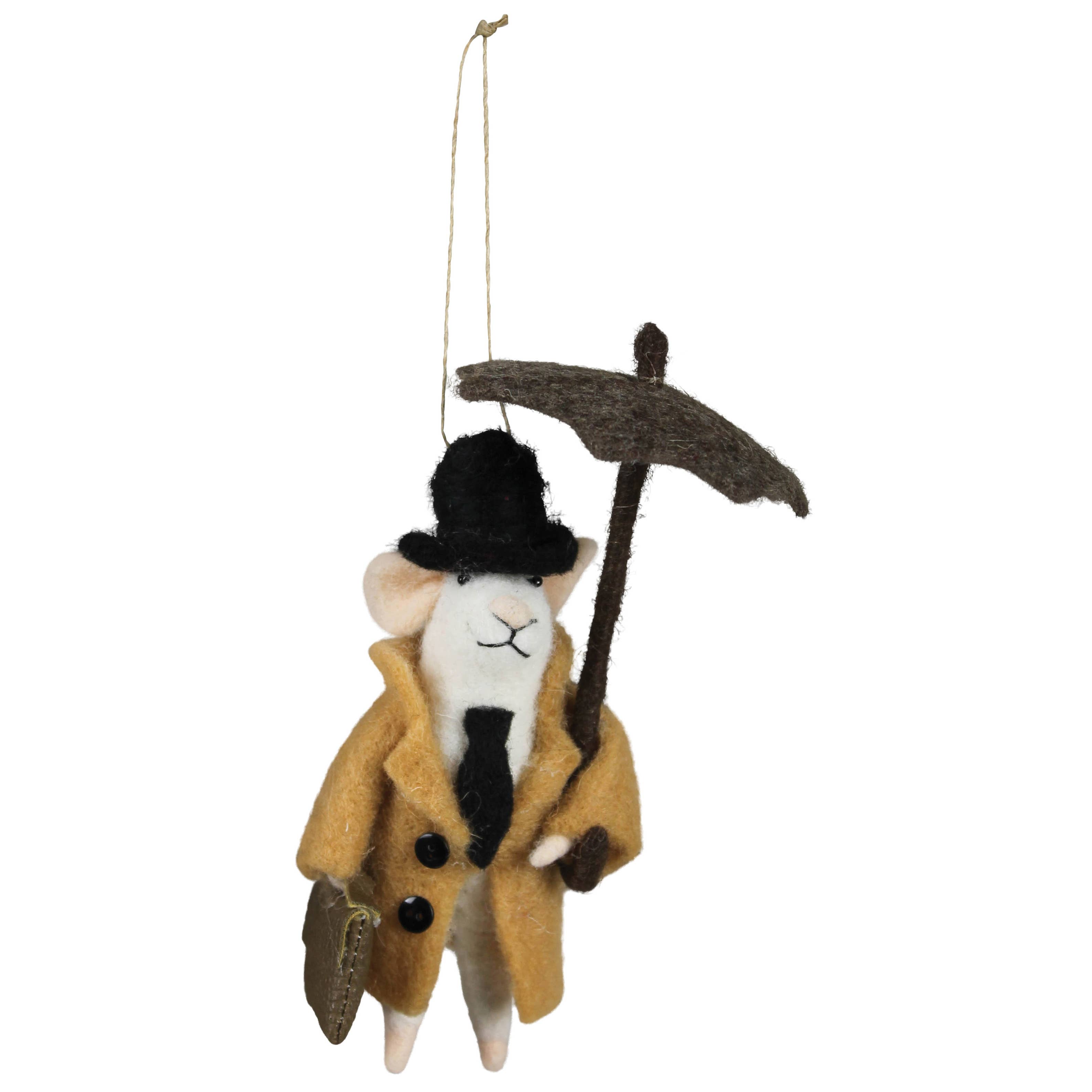 HomArt - Wholesale Ornament - Mouse with Umbrella Ornament, Felt1
