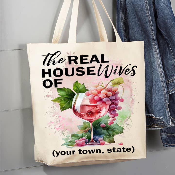 Avery Lane Gifts – wholesale Tote bag – Women's – Wine The Real Housewives of Canvas Tote Bag