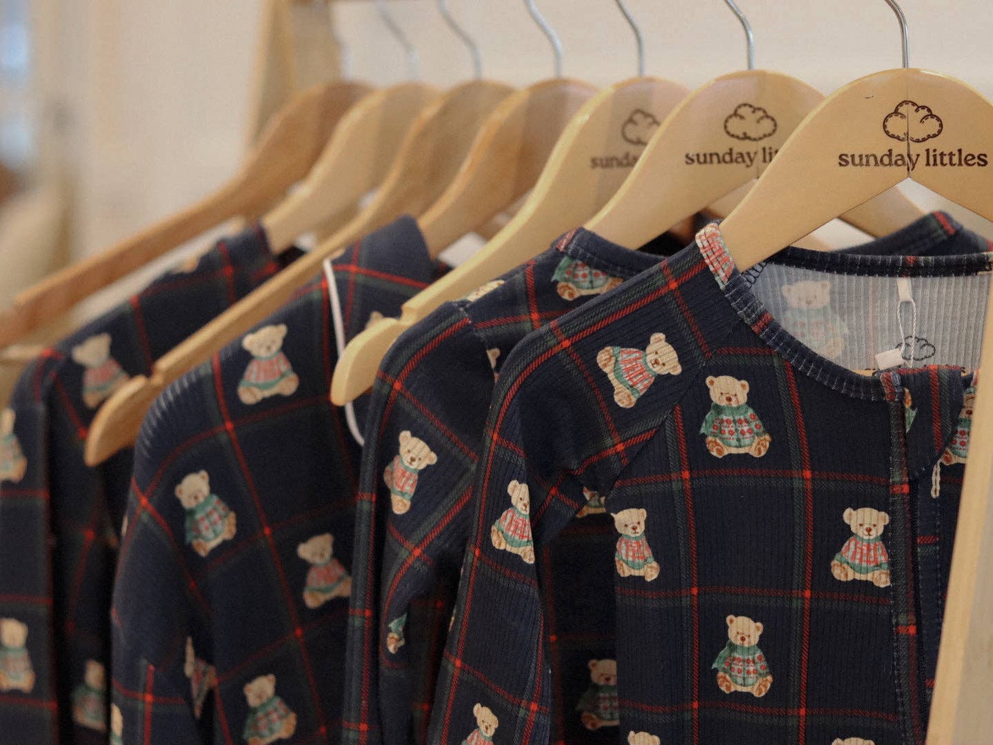 Sunday Littles - Wholesale Sleepsuit - Baby - Little Zippers in Heritage Bear5