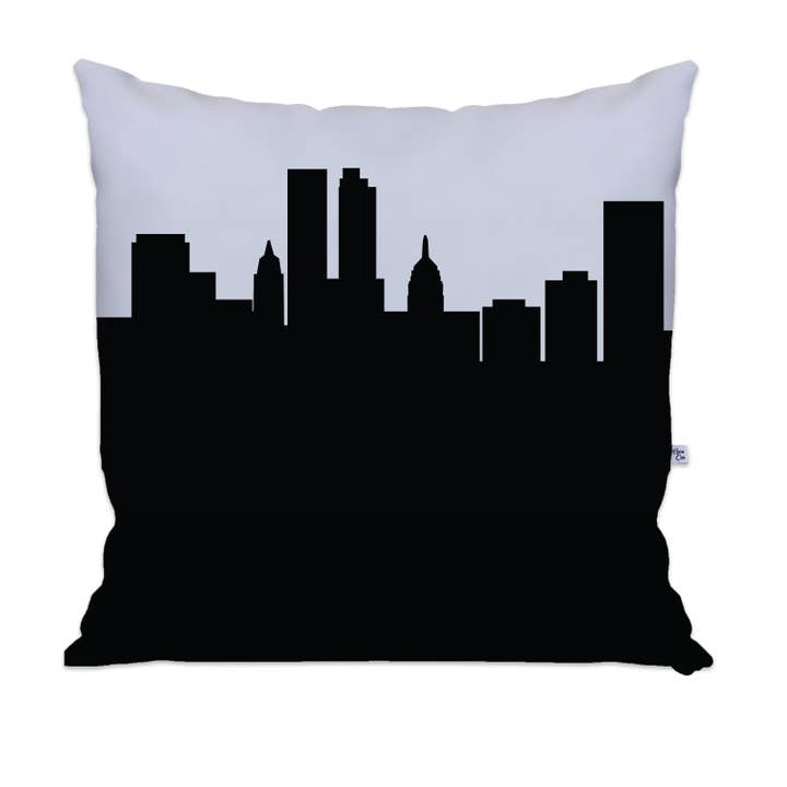 Tulsa OK Skyline Large Throw Pillow for wholesale by Anne Cate
