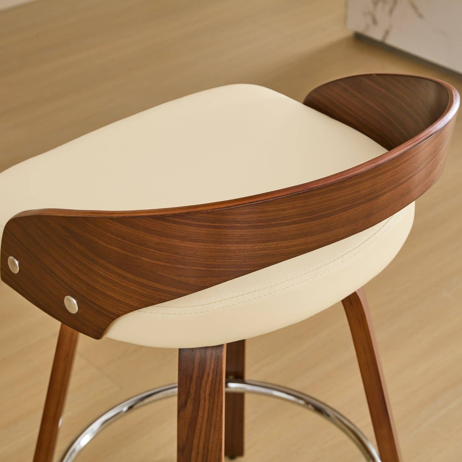 HOMYCASA DESIGN INC - Wholesale Stool - 2PcsMid-Century Swivel Counter Stools with Cushion 25" Heigh13